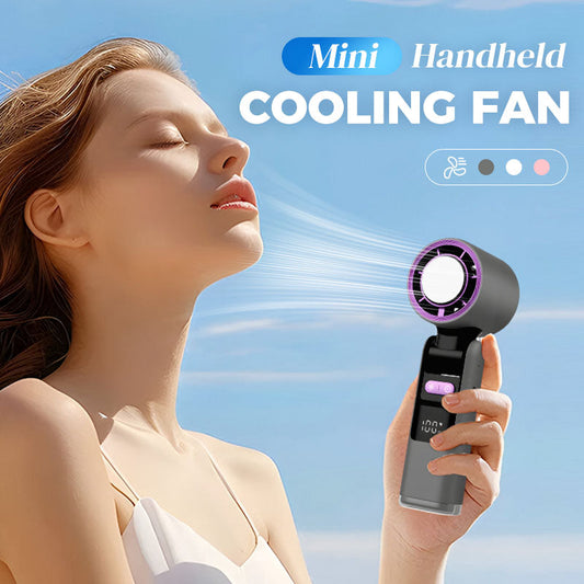 ❄️ 3 in 1 Mini Handheld Cooling Fan, 199 Speed Wind Power & Ice Cooling Function