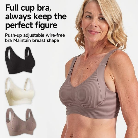 🎁Last Day Buy 1 Get 3 Packs🔥💕Women's Ribbed Push Up Adjustable Wireless Bra