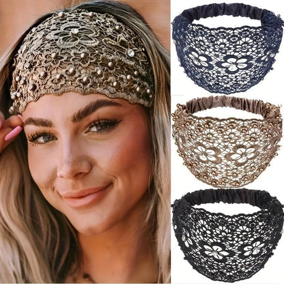 🔥Hot Sale（💥50%OFF）🔥🎀Plum Blossom Hollow Beaded Wide Headband