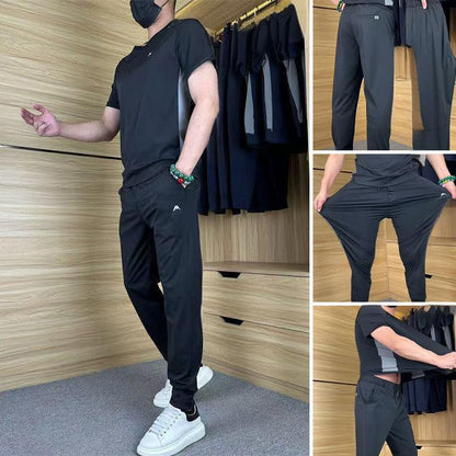🔥Limited-time 50% discount🔥Men's Casual Sports Short Sleeve Long Pants Two-Piece Set