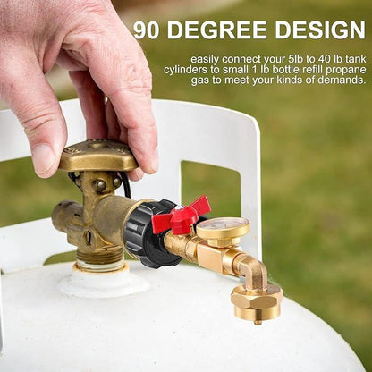 🔥HOT SALE 49% OFF🔥Top-Rated Propane Refill Elbow Adapter with Tank Gauge