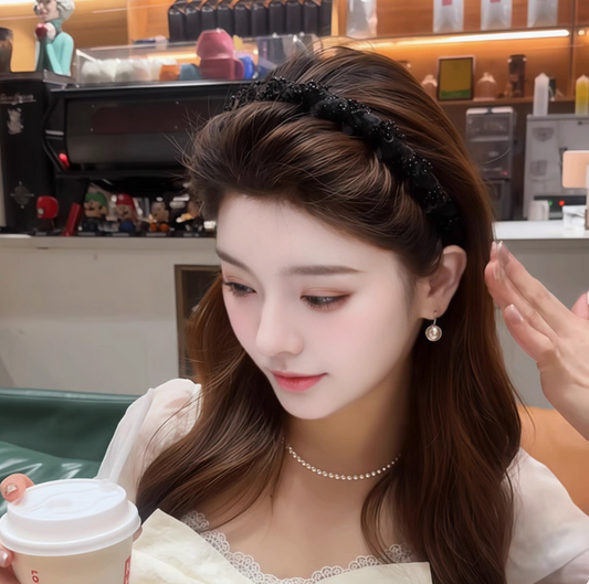 🔥2025 Hot Sale🔥Pretty Black Beaded Everyday Headband