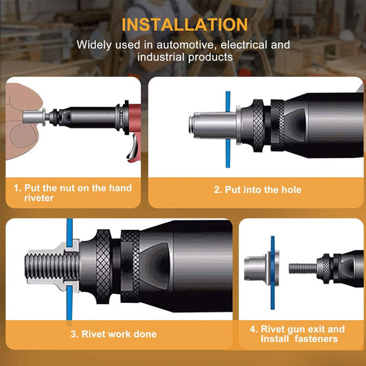 🔥Hot Sale 🔥Threaded Insert Nut Rivet Nuts Set with Flat Head