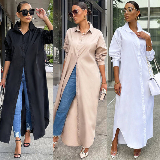 🌸HOT SALE 49%OFF💐Casual Long Sleeve Maxi Shirt Dresses for Women