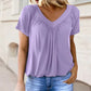 🎁Summer Hot Sale 50% OFF⏳Women's Casual Pleated V-Neck Short-Sleeve Top