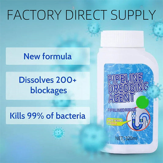 🎁🔥 Powerful Pipe Dredging Agent for Kitchen and Toilet Pipelines - Dissolves 200+ Blockages and Kills of Bacteria