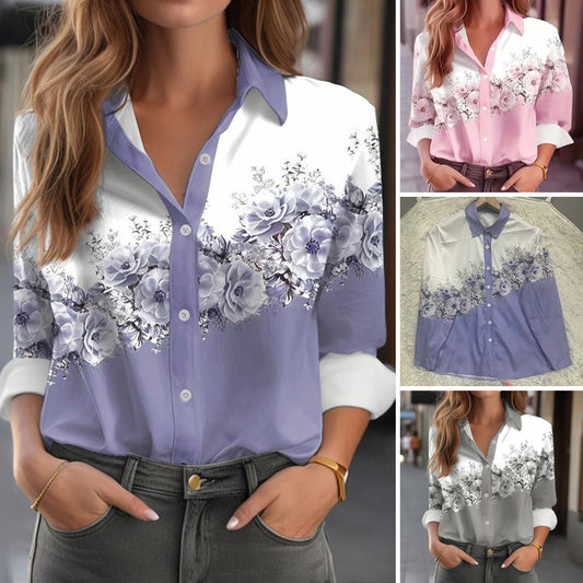⏳Time-limited Special⏰Women's Casual Long-Sleeves & Floral Print Shirt