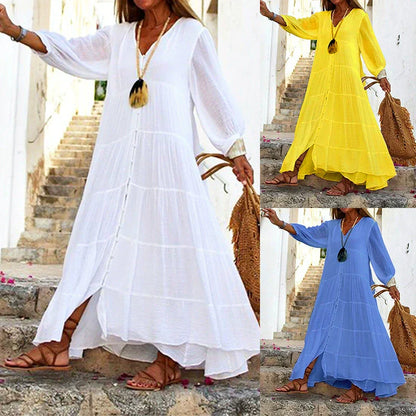🔥Hot Sale（💥50%OFF）🔥Women’s Loose V- Neck Maxi Dress