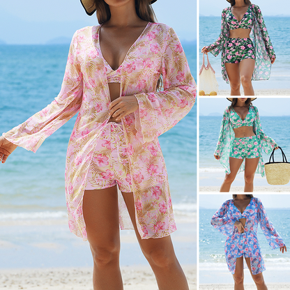 🔥Hot Sale（💥50%OFF）🔥Women's 3-Piece Bikini Set with Cover-Up