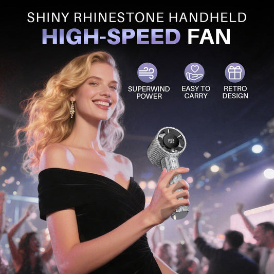 🔥Up to 50% OFF🔥Hand fan with shiny rhinestones and high speed