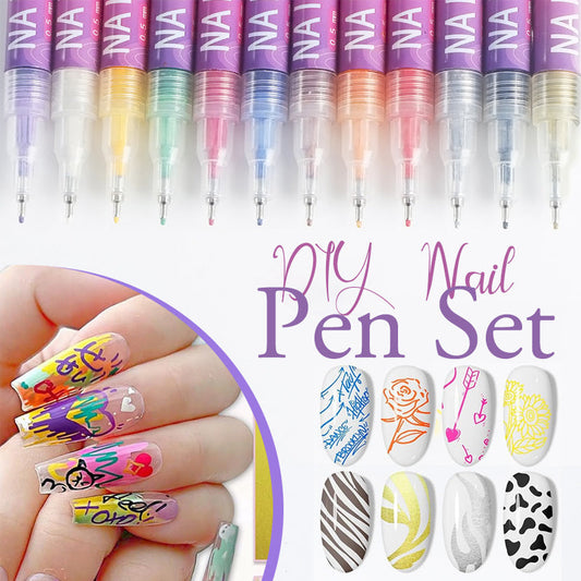 🎁Hot Sale 40% OFF⏳12 Colors Nail Art Pens Set