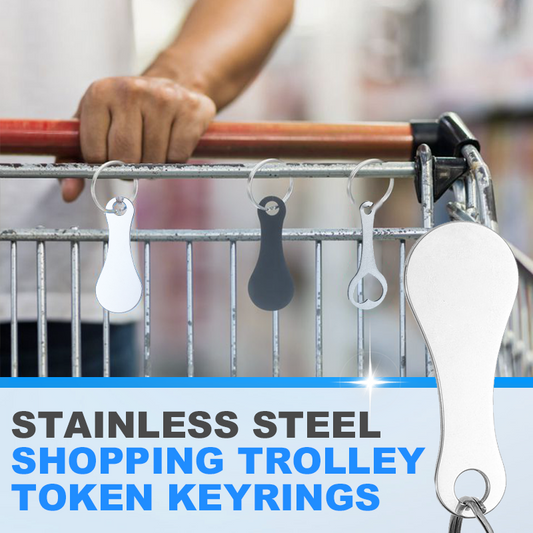 🔥Hot Sale 50% OFF🔥2 Pieces Stainless Steel Shopping Trolley Token Keyrings