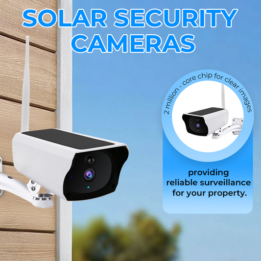 🌞Solar Wireless Security Cameras🛠️Large Panoramic Coverage · Farm/Courtyard Solar Power Supply · No Wiring Required