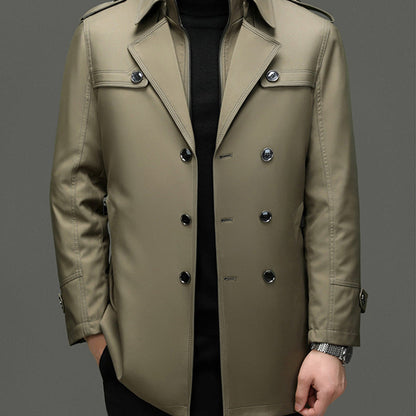 🔥Men's Medium-Length Trench Coat with Detachable Inner