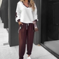 🎉HOT SALE🎉 Color-Block Pullover Hoodie & Jogger Pants Set