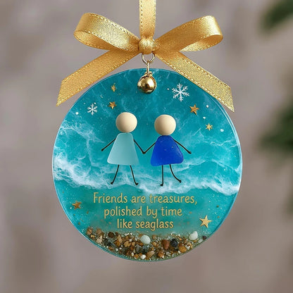 ⏳Friendship Sea Glass Christmas Ornament🌊✨Shaped by Nature & Crafted by Hand💝