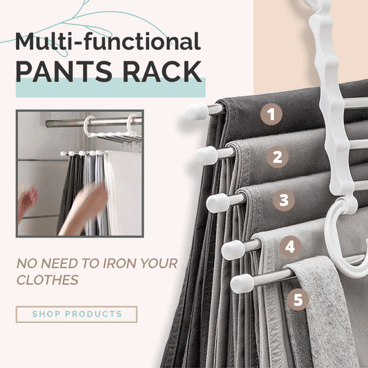 🎁Household Multifunctional Telescopic Folding Multi-layer Pants Storage Rack