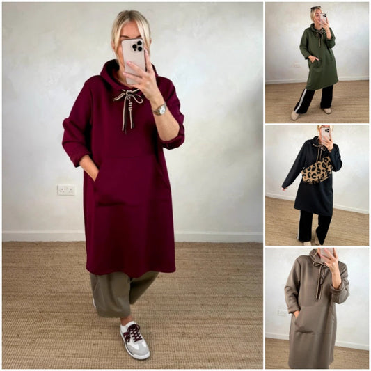 🎉New autumn styles🎉Women's Oversized Long Hoodie Dress with Pockets