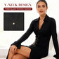 Women's V-Neck Button Down Long Sleeve Fall Dress