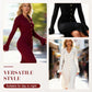 Women's V-Neck Button Down Long Sleeve Fall Dress