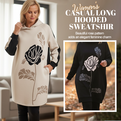 Women's Casual Long Hooded Sweatshirt