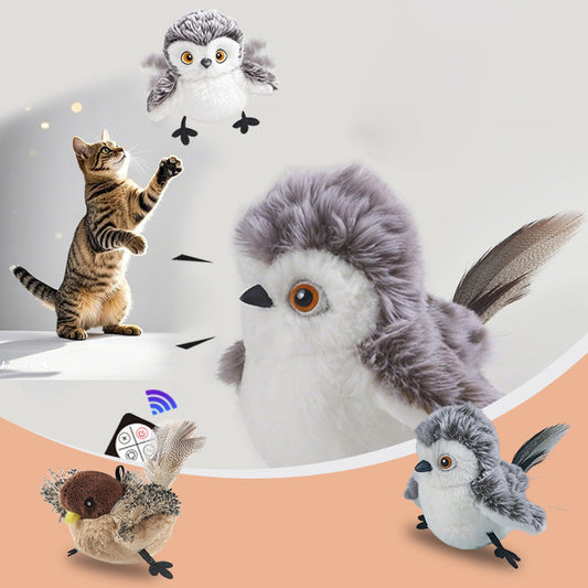 Fun Simulation Bird-Style Cat Toy with Intelligent Touch Sensor Sound